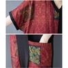Dimanaf 2025 Plus Size Summer Women New Long Dress Vintage Basic Pocket Oversized Casual Printing Loose Dress