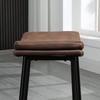 Set of 2 bar stools with steel footrest industrial style curved seat 48.5 x 38.5 x 68.5 cm brown black