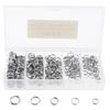 250pcs Stainless Steel Double Loop Fishing Ring 5 Size Mixed Split Clip Swivel Quick