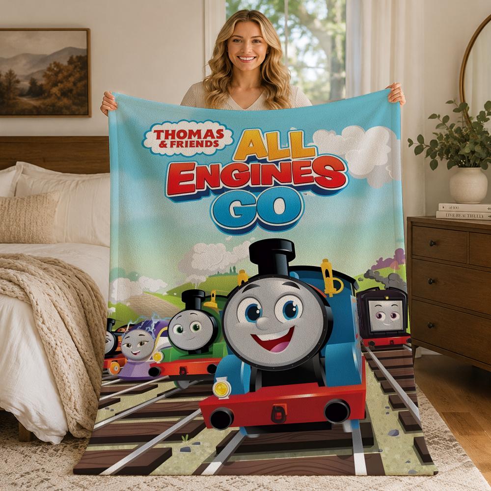 Animation T-Thomas Friends Throw Blankets Soft Warm Flannel Blanket Bedding for Bed Living room Home Sofa