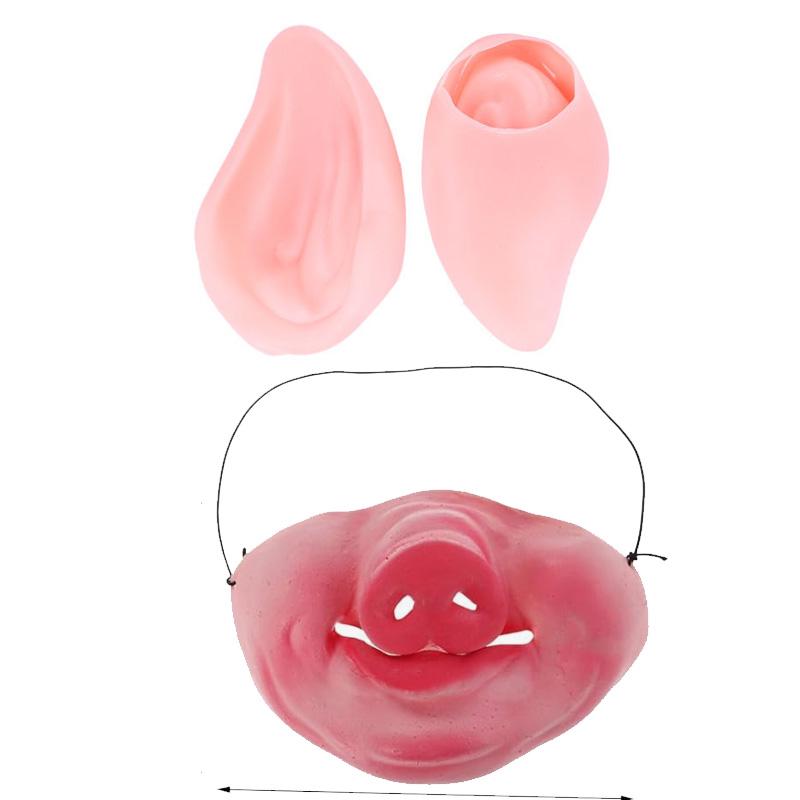 Pig nose half-face mask, ears included.
