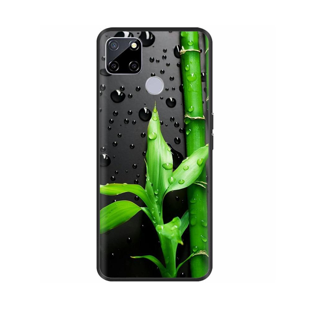 Чехол для Realme C25 C25s Мягкий Милый Чехол для OPPO Realme C25Y C21Y Силиконовый Черный ТПУ Чехол для Телефона Для OPPO Realme C21 Цветочный Чехол