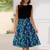 Women's Fashion Casual Lace-up Sleeveless Round Neck Splicing Short Dress