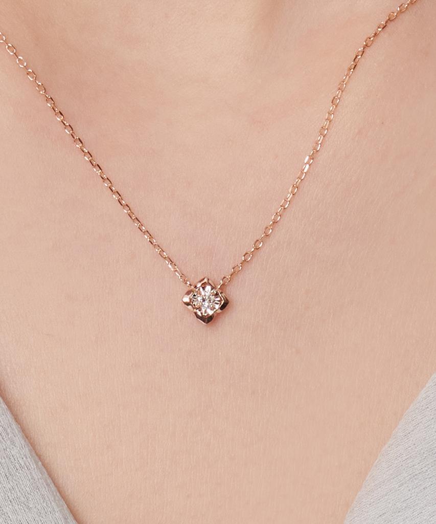 Loveenb [14K Gold] Rosé Lab-Worn Diamond Necklace
