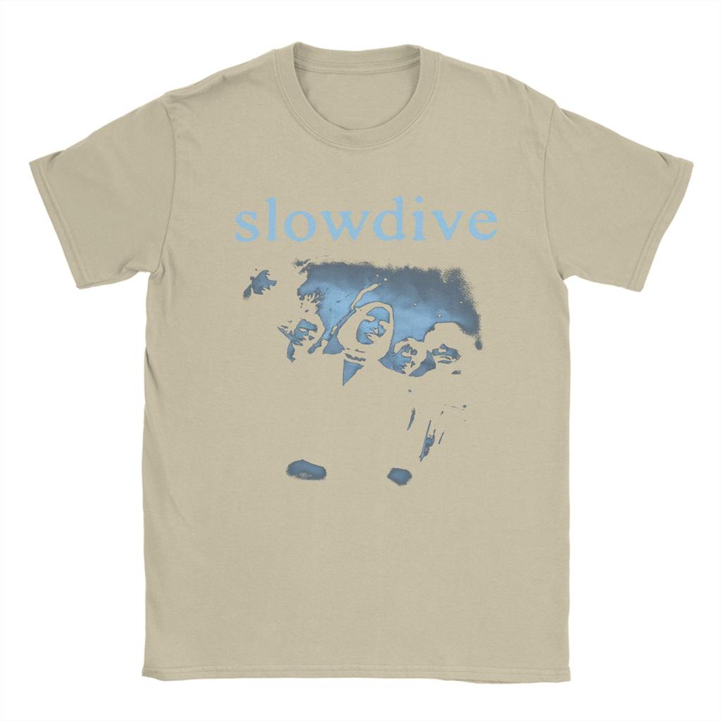 Casual Slowdive T-Shirts Men Crewneck 100% Cotton T Shirt Tour 90s Short Sleeve Tees Gift Idea Clothing