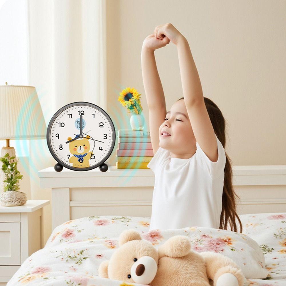 Silent Quite Tabletop Alarm Timer Cartoon Desk Clock Time Planning Clock  Desk Decoration