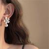 Enamel Big Flower Imitation Pearl Korean Design Drop Earrings Exaggerated Wedding Party Jewelry Accessories