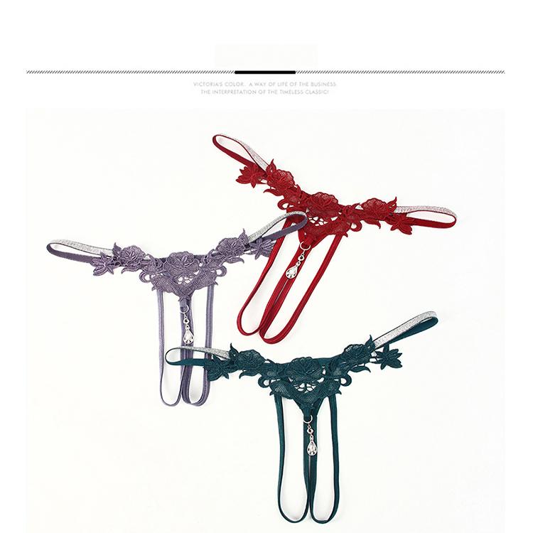 Сексуальные трусики с вышивкой, женское сексуальное женское белье, эротическое нижнее белье, стринги с открытой промежностью для секса, прозрачные трусы с подвеской