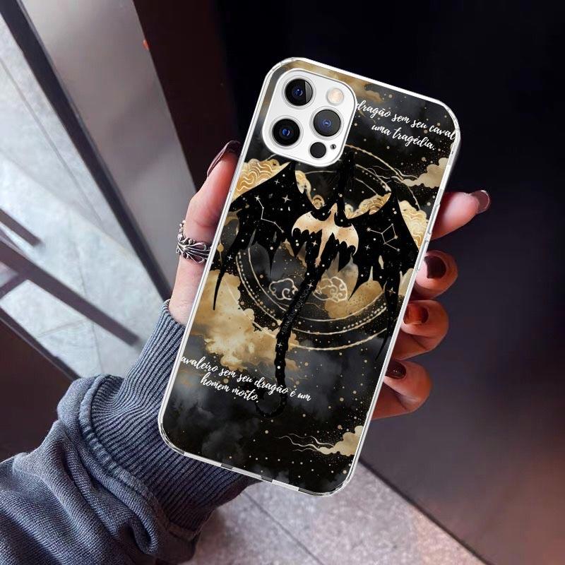 F-Fourth W-Wing Dragon Phone Case For iPhone 17 Air 16 15 Pro Max 14 Plus 13 Mini 12 11 Cover 7 8 SE Silicone Shell Print Fundas