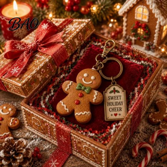 Holiday Keychain Accessories Christmas Santa Claus Keychain, Cartoon Snowman Reindeer Elf Highland Cow Stocking Stuffer Keyring, Xmas Character