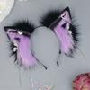 Плюшевый декор кошачьих ушей, повязка на голову для косплея, металлическая подвеска с кисточкой, обруч для волос ручной работы, гибкая проволока для любителей аниме, аксессуары для вечеринок