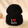 Children'S Hat Autumn And Winter Warm Letter Embroidery Couple Pullover Wool Hat