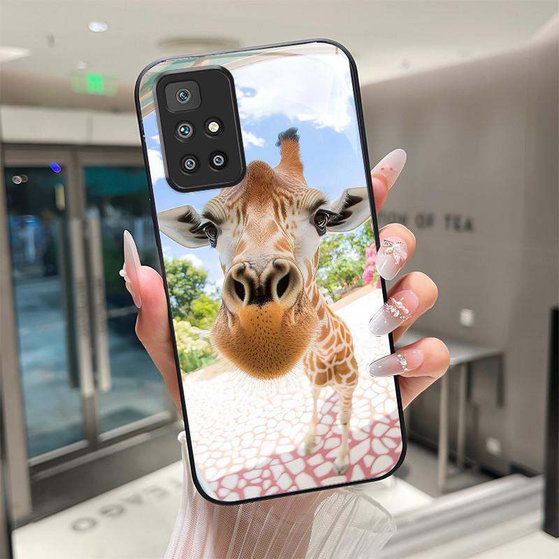 For Xiaomi Redmi 10 Prime 2022 Phone Case Tempered Glass Hard Shell flower Cute cats Coque For Redmi10 10Prime 2022 Back Cover