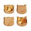 Wood Plate Cute Cartoon Cat Bear Solid Wood Fruit Dishe Saucer Tea Tray Dessert Dinner Plate Tableware For Home Serving Kids
