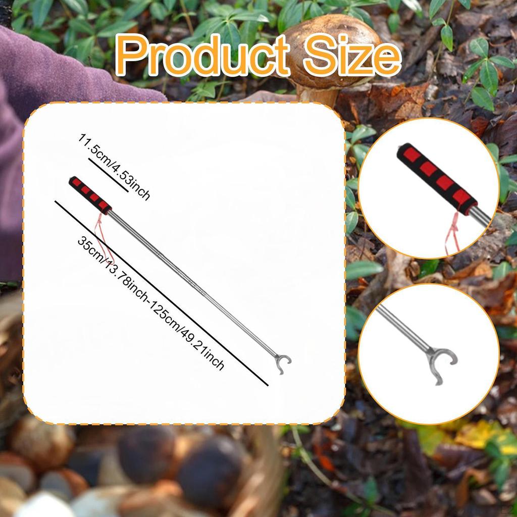 Foraging Picker Picking Tool Stainless Steel Compact Grabber Telescopic Pick Up Reaching Aid