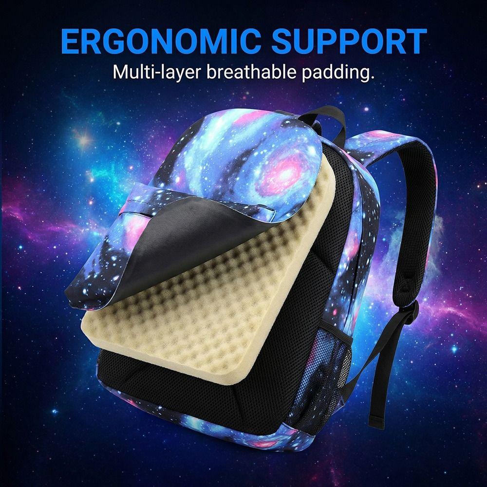 Cartoon Printed Students Backpack 3pcs Set Wear Resistant Large Capacity Shoulder Bag body Bag Kit Ergonomic Modern