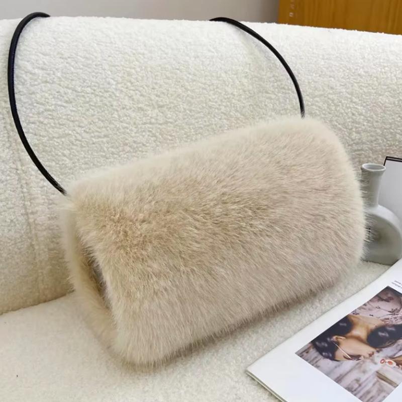 1Pc Keep Warm Two-Sided Faux Fur Halter Thickening Plush Hand Warmer Double-deck Plush Fur