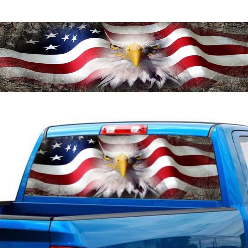 Наклейка на заднее стекло «Флаг США» для грузовиков, внедорожников, внедорожников и пикапов