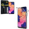 For Samsung Galaxy A10 6.2": 360° Full Protection Silicone Case Front and Back - TRANSPARENT + 1 Tempered Glass Film