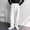 Men's Trendy Summer Wide-Leg White Suit Pants - Casual Korean Style