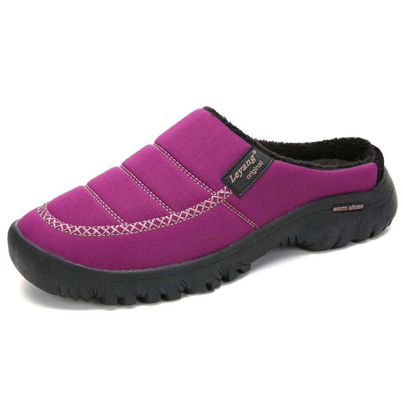Indoor Outdoor Winter Slippers Men Waterproof Velvet Plush Room Slippers Women Fashion Warm Bedroom Slides For Cold Weather