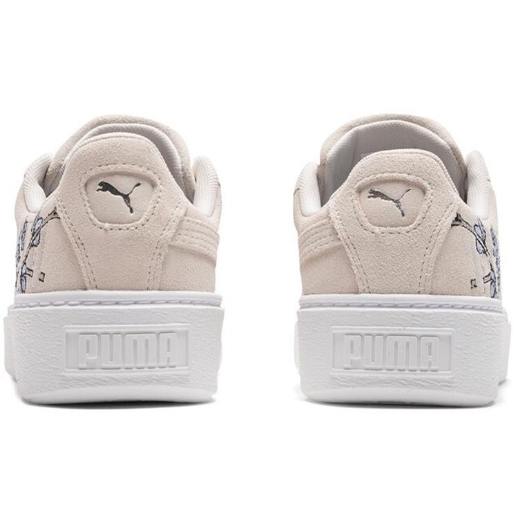 (WMNS) PUMA Platform Floral Flowers Casual Low Tops Skateboarding Shoes Beige Women's 370806-04