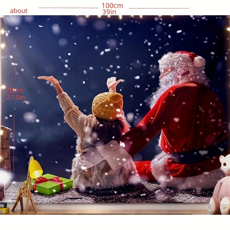 2023 Christmas Elk Tapestry Cartoon Santa Claus Decoration Background Cloth Holiday Party Decoration Hanging Cloth