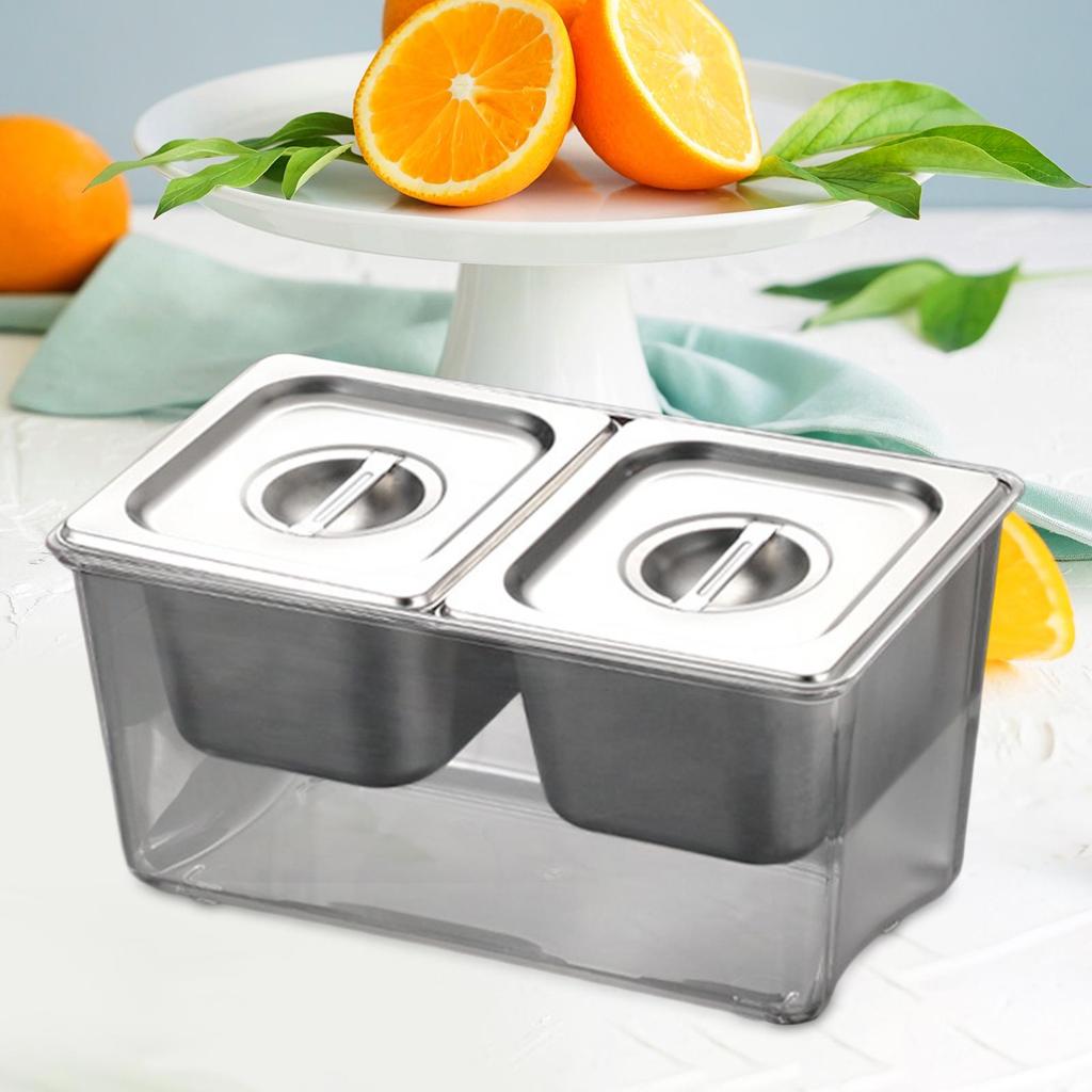 Chilled Condiment Server Tray Removable Containers for Small Ingredients for BBQ Milk Tea Shop Hotel Taco Bar Restaurant