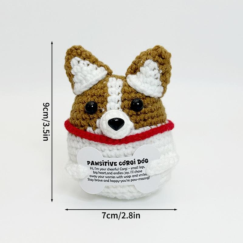 Positive Mini Animals Doll Crochet Bee Doll With Card Handmade Knitted Animals Inspirational Doll Thank You Gift For Women Men