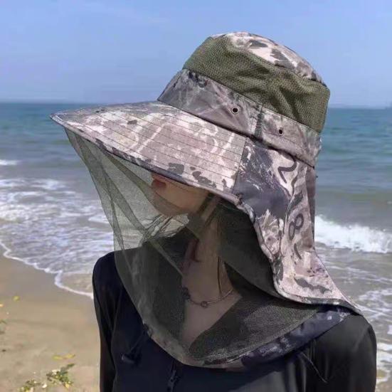 Mosquito Hat Sun with Neck Flap Net Bucket Hat for Outdoor