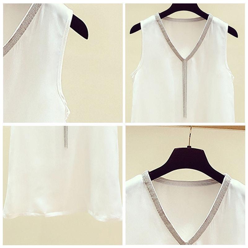 Шифоновая майка на подтяжках для женщин, носящих свободные и сексуальные костюмы с майкой без рукавов под ней