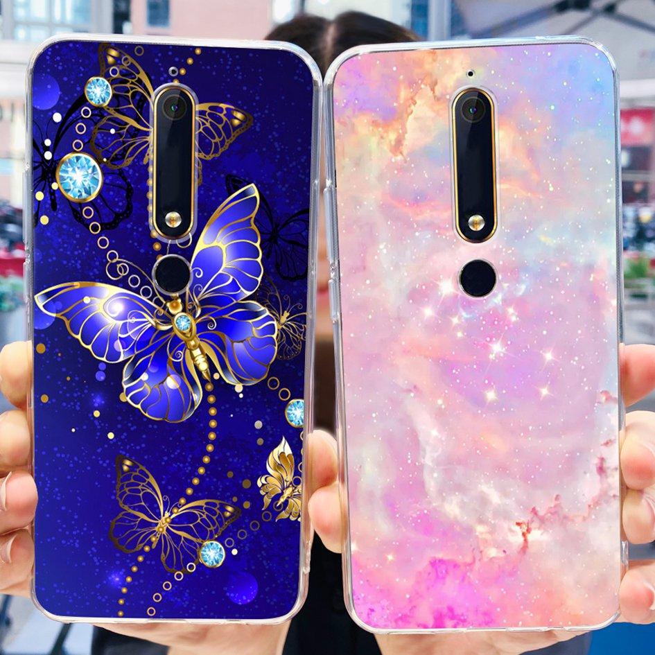 For Nokia 6 2018 Case Fashion Flower Soft Silicone Bumper For Nokia 6.1 Cover TA-1043 TA-1045 TA-1054 TA-1050 TA-1068 Phone Case