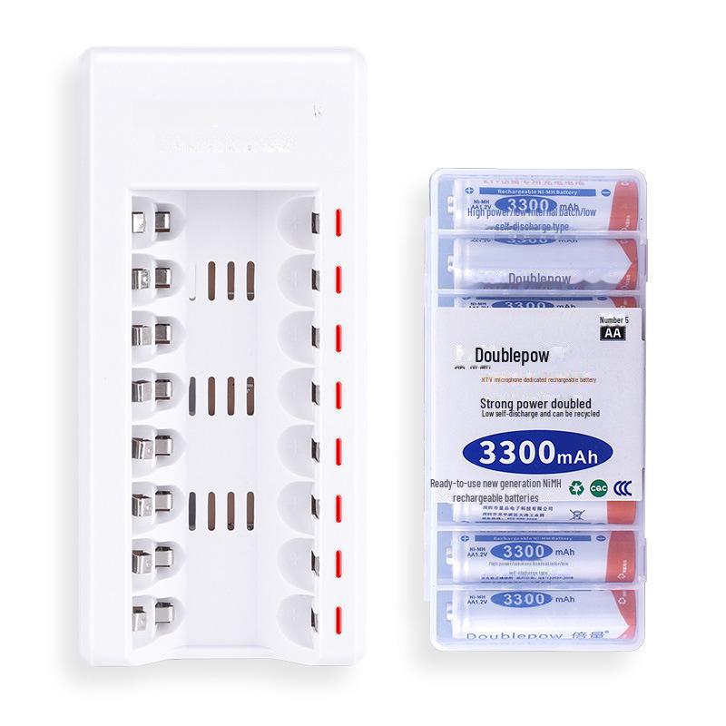Rechargeable Battery Charger Set: Includes 8 AA 1.2V 3000mAh Batteries for Toy Microphones