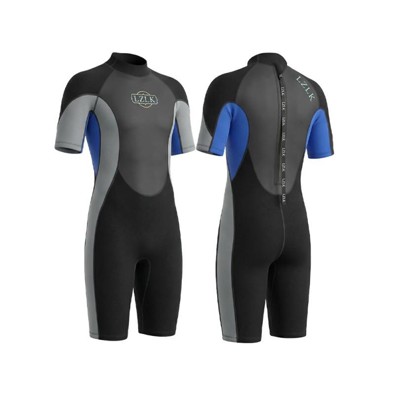 2mm Short Sleeve Shorty Back Zip Wetsuit Surfing Diving Swimming Lightweight Chloroprene Neoprene Mens Fall