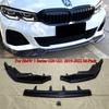 For BMW 3 Series G20 G21 M-Sport 2019-2024 Car Front Bumper Splitter Lip Spoiler Diffuser Guard Body Kit Cover Tuning ABS Black