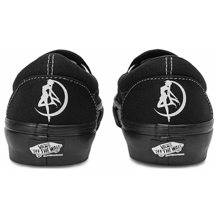 Sailor Moon x Vans Skate Slip-On Pretty Guardian Унисекс Кроссовки Черные Белые VN0A5FCAYB2