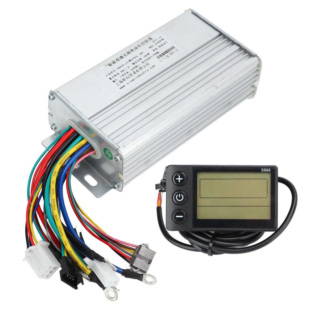 Electric Bicycle Controller Set Brushless Controller Waterproof S866 LCD Display Panel for 1000W Motor 48V