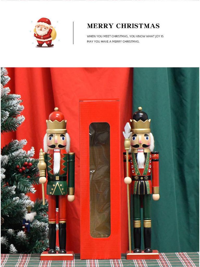 20-Inch Wooden Nutcracker Puppet for Christmas Home Decoration