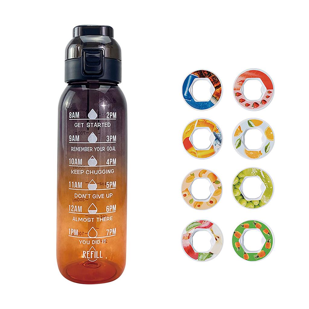 1000ml Bottle, Update Water Bottle Up Set With 8 Capsules Drinking Straw, Outdoor Water Bottle
