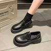 Head Platform Single Shoes Women's Black College Style Small Leather Shoes Versatile British Loafers 2025 Dress Shoes Jk Shoes