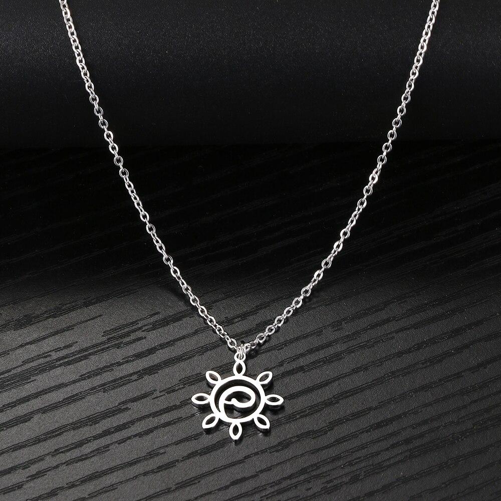 Stainless Steel Necklaces Spiral Sun Hollow Pendant Chain Choker Charm Fashion Necklace For Women Jewelry Party Wedding Gifts