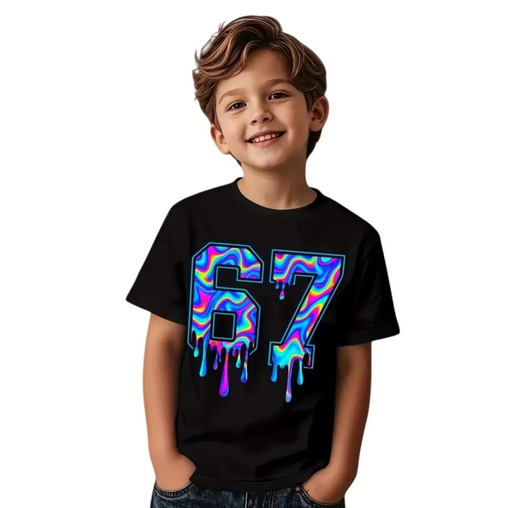 67 Print Men's T-Shirts Fashion Cool Summer Short-Sleeve Casual Crewneck Tops for Women Tees Top
