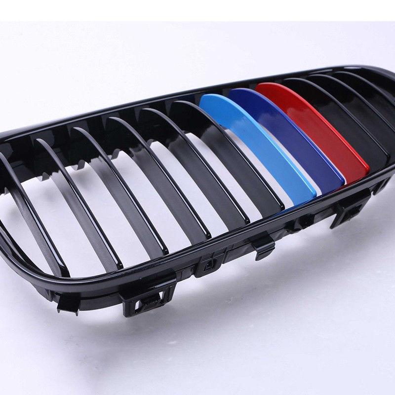 Рифмированная передняя решетка для почек, бампер, одинарная и двойная решетка, подходит для автомобиля BMW 3 серии E90 E91 2009-2012 LCI