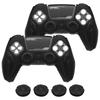 PlayVital 2 Sets of Premium Silicone Covers for Grip Cover for PS5 Cybermechanical Design Protective Cover for Compatible with PS5 Official Charging
