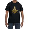 Мужская футболка Prince Hall Gold Square Compass Масонская 100% Хлопок Круглый Вырез Летняя Короткий Рукав Повседневная Мужская Футболка Размеры S3XL