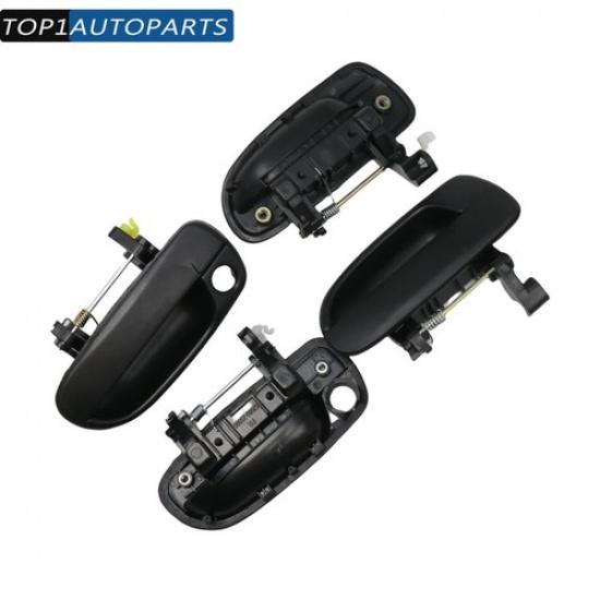 Set of 4 Black Rear Outside Exterior Door Handle Fits For Hyundai Accent 2000-06