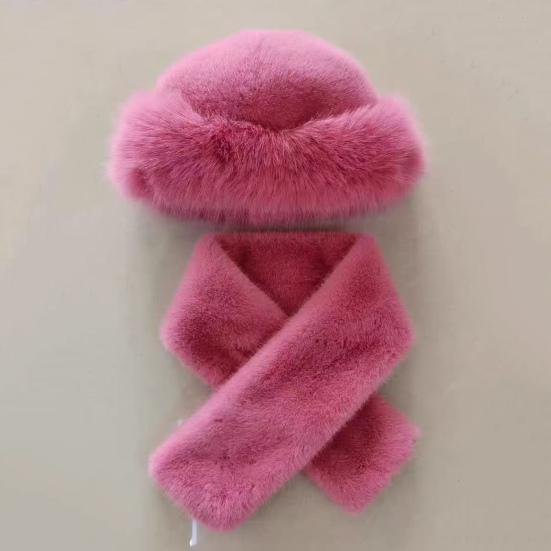 2 Pcs/Set Men Winter Mongolian Hat Neck Warmer Thick Stretchy Solid