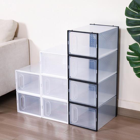 Transparent Shoe Box Stackable Design High Strength Large Capacity Dustproof Clear Shoe Organizer Magnetic