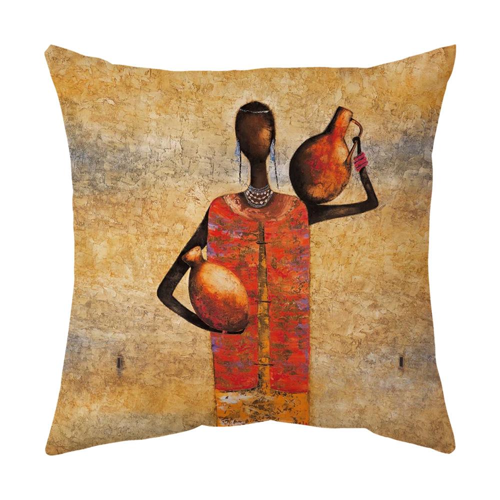 Красочная расписанная вручную египетская черная наволочка для подушки в машину, подушка для дивана, домашняя подушка