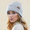Autumn and Winter Hats Women's Simple and Fashionable Pullover Hats, Fleece Thickened Warm Cold Hats, Headcaps, Knitted Wool Hats